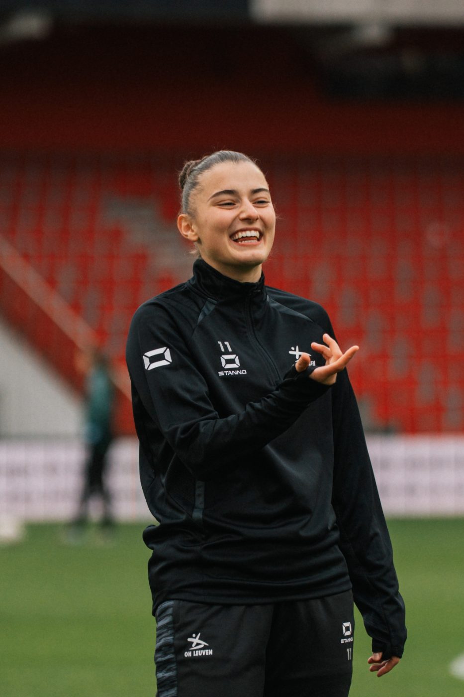 a player smiling before the women’s final
