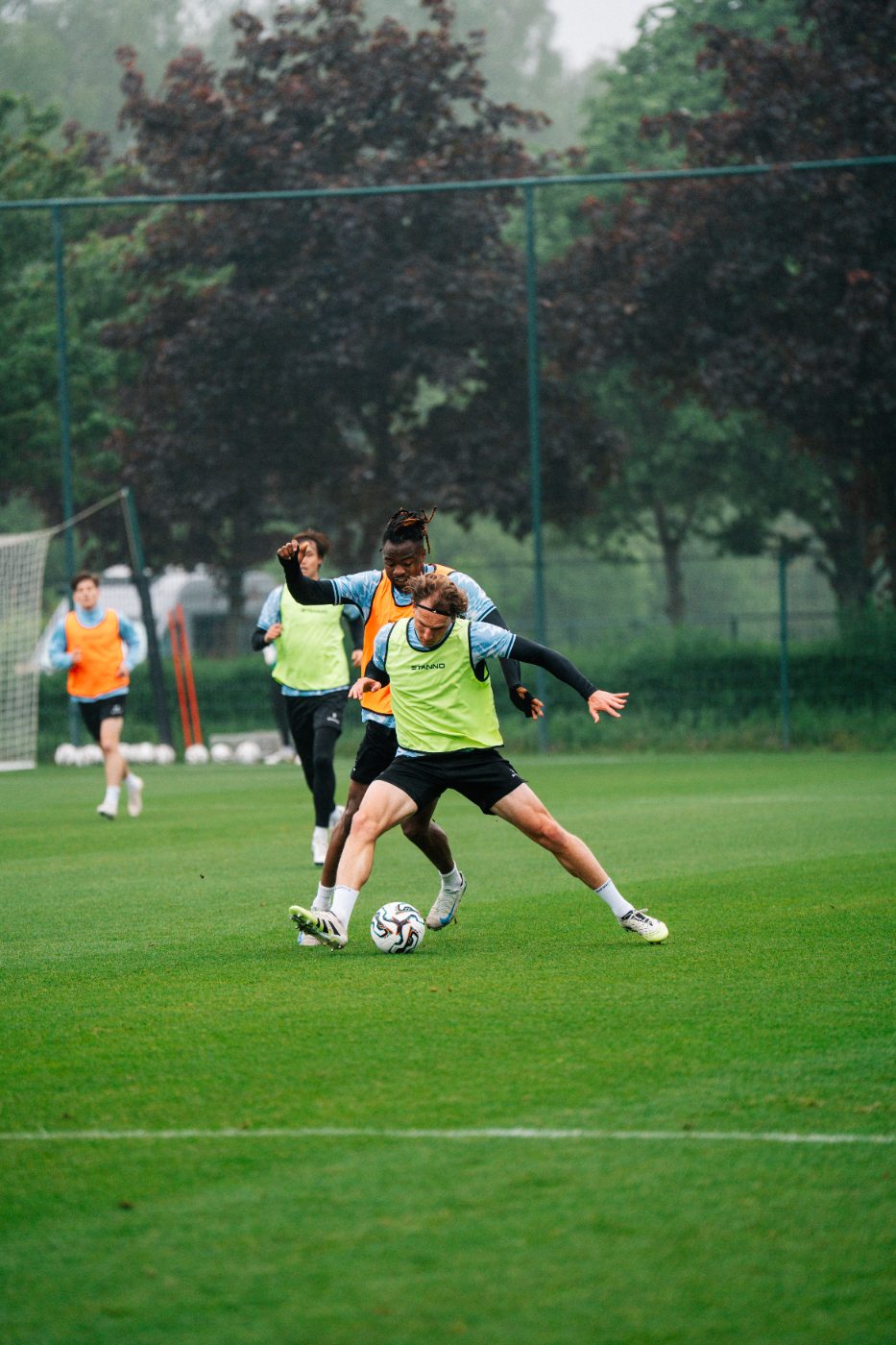 a training duel in the rain