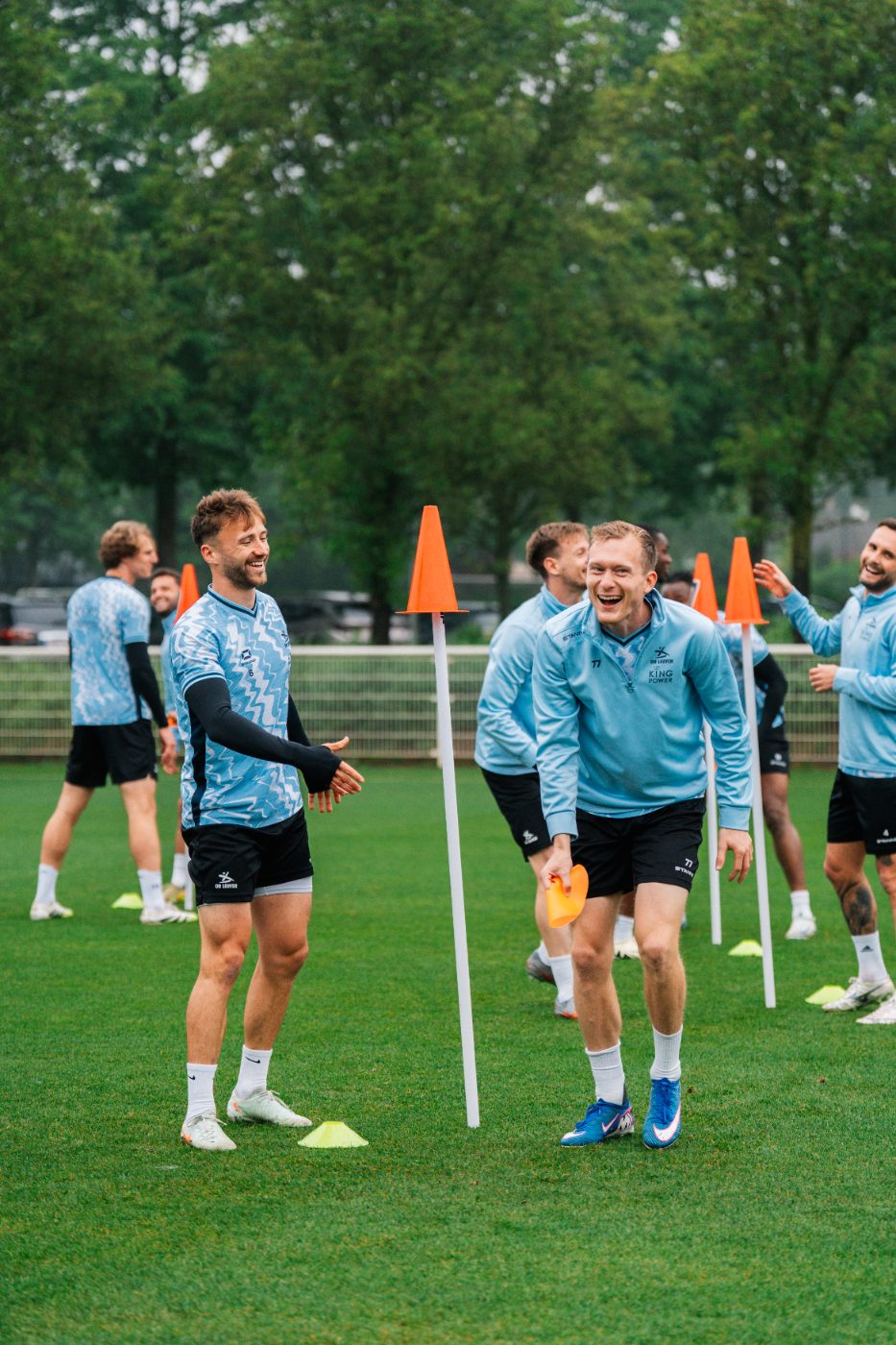 running drills between the corner flags